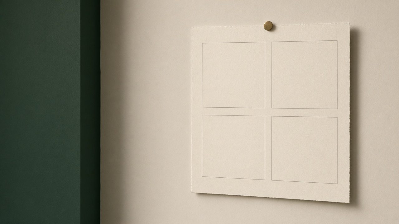 Calendario trimestrale sulla parete dell'atelier